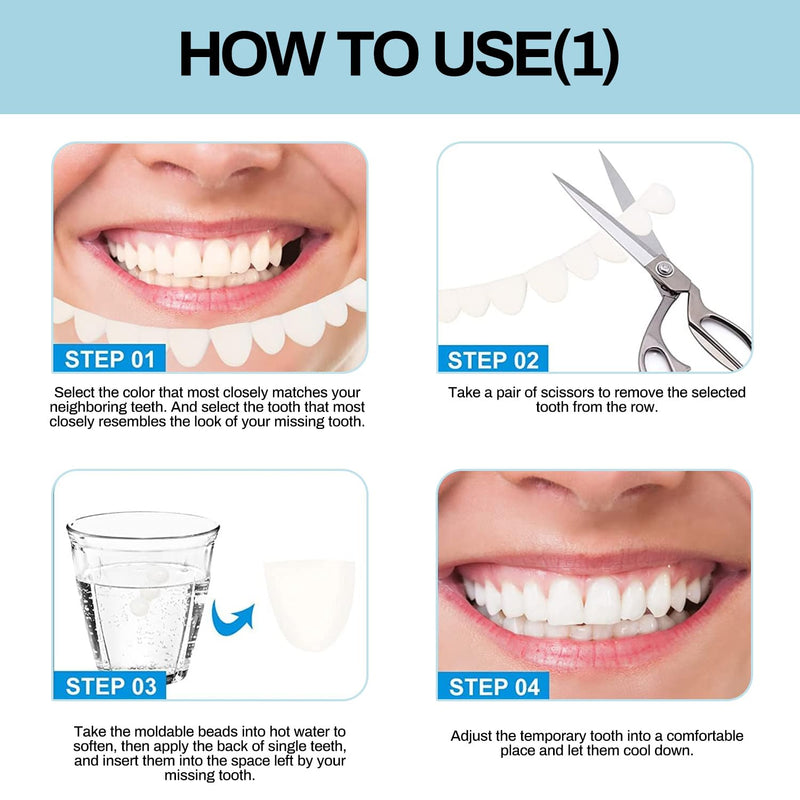 [Australia] - Tooth Repair KitÔºåTemporary Natural Shade for Filling The Gap, Moldable Thermal Beads Replacement Kit Replace The Missing or Broken Tooth-6PCS-D36 