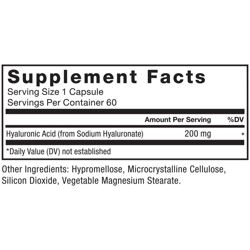 [Australia] - FORCE FACTOR Hyaluronic Acid Supplements, Hyaluronic Acid Capsules for Joint Health and Skin Hydration, Joint Health Supplement for Women and Men, High Potency, Vegan, 60 Capsules 