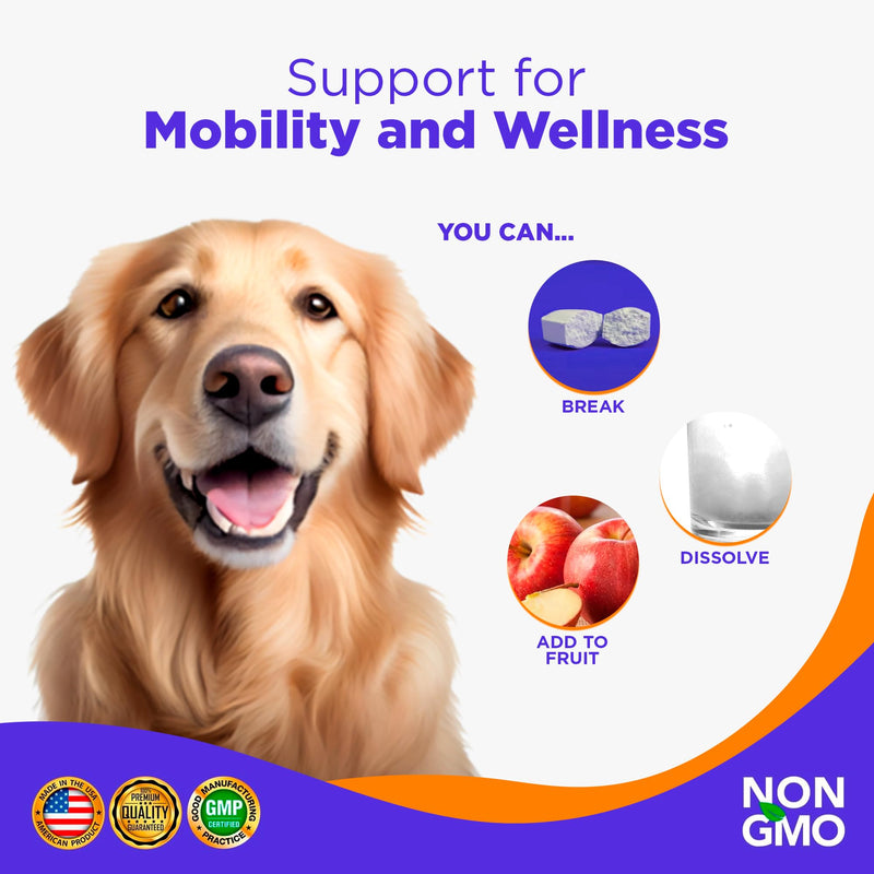 Supplement Anti Inflammatory for Dogs with Turmeric, Hip, and Joint - Dog Arthritis Pain Relief, Support for Mobility & Wellness, USA Made-GMP Certified, Non-GMO, 120 Tablets - Jack & Milo Anti-Inflammatory - PawsPlanet Australia
