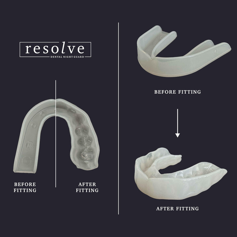 Resolve Night Guard - Custom-Fit Professional Mouth Guard for Nighttime Teeth Grinding and Clenching, Relieve Tooth Pain at Night with 2-Pack Night Guard (Silver) Silver
