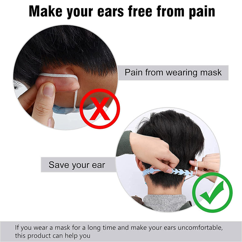 [Australia] - MIAODAM Adjustable Mask Extender Strap, Mask Ear Saver, Mask Holder, Mask Straps, Masks Extension Masks Buckle Ear Protectors (5PCS, Black) 5 