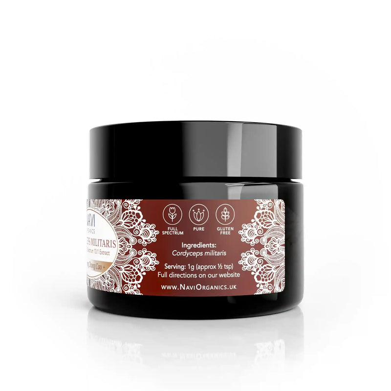 Na'vi Organics Cordyceps Militaris Mushroom Powder | Premium Full Spectrum Fruiting Body Extract | Supports Energy, Immunity & Overall Vitality Naturally - 70g 70 g (Pack of 1)