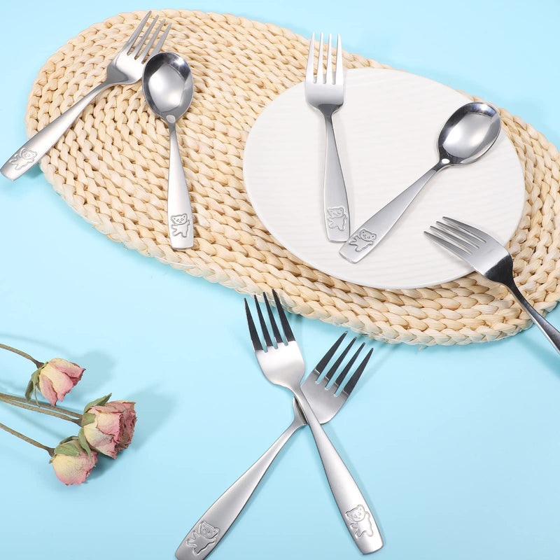 [Australia] - Pimoys 9 Pieces Toddler Spoons Kids Spoons, Kids Silverware Stainless Steel Toddler Utensils Metal Kids Cutlery Set Baby and Children Safe Flatware, Perfect for Small Hands 9 Silver Spoons 