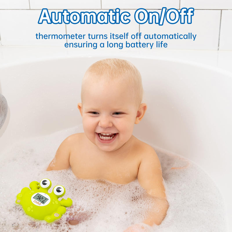 b&h Baby Safe Floating Bath Thermometer, Baby Bath and Room Thermometer, Fast and Accurate Water Readings, Baby Bath Time Toy Green