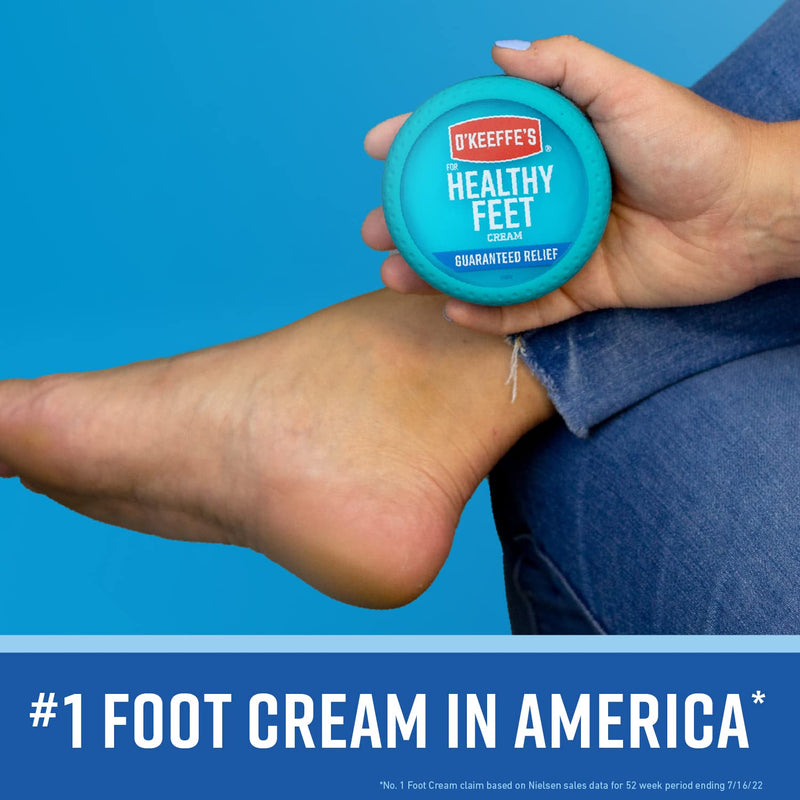 O'Keeffe's Working Hands Hand Cream, 6.8 oz Jar and Healthy Feet Foot Cream, 6.4 oz Jar - Repairing Skincare for Extremely Dry, Cracked Hands and Feet 13.2 Ounce (Pack of 1)