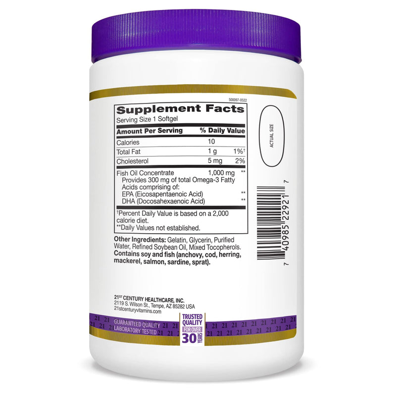 [Australia] - 21st Century Fish Oil 1000 mg Softgels, 300 Count 1 