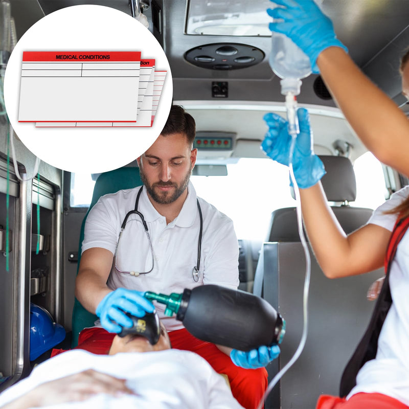 [Australia] - 24 Pack Red Medical Condition and Emergency Contact Id Wallet Card Emergency Medical Information Card Medical Alert Wallet Card Pocket Size Medication List and Medical Cards for Caretakers 