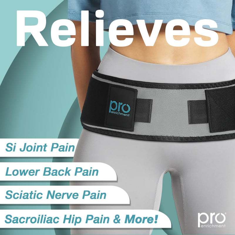 Sacroiliac Hip Belt for SI Joint Dysfunction – USA Patented SI Belt for Women & Men. Lower Back Brace & Hip Support for Pelvic, Nerve, Sciatica Pain Relief. Adjustable & Non-Slip (Regular) REGULAR (Hip Size 32-47 inch)