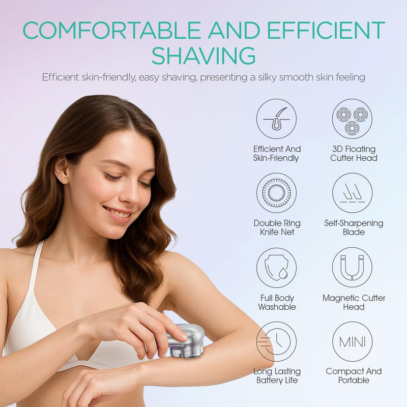 [Australia] - VOYOR Electric Razors for Women 3D Floating Blade Shaver for Women, Electric Shaver for Legs Bikini and Body Facial Hair Remover Women's Shavers Waterproof Women's Grooming ES310 (Purple) Purple 