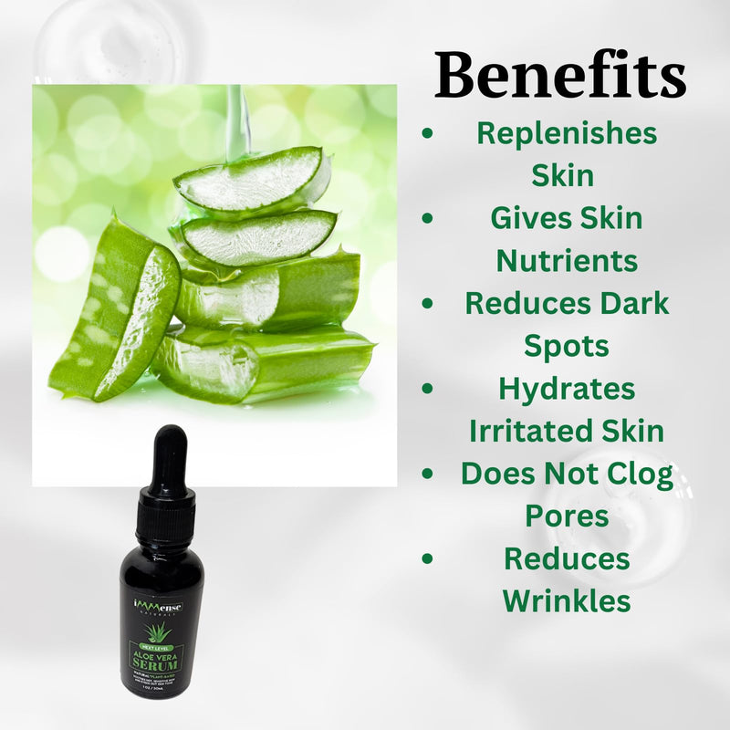 Aloe Vera Serum with Vitamin C for Wrinkles & Fine Lines, Use To Brighten Skin-Correct Dark Circles, Hydrate and Even Skintone. Use for a Natural Makeup Primer