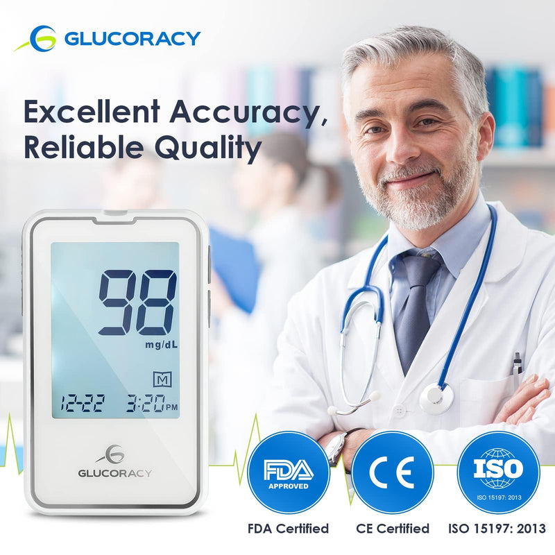[Australia] - G-425-2 Blood Glucose Monitor Kit, Blood Sugar Test Kit with 1 Lancing Device 100 Test Strips 100 Lancets, 1 Glucometer 