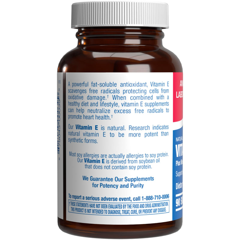Vitamin E 400 IU Softgels - Clinical Formula Natural Vitamin E Supplement Complex with d-Alpha Tocopherol & Mixed Tocopherols for Hair Skin & Nails Plus Antioxidant Immune Support - 90 Servings