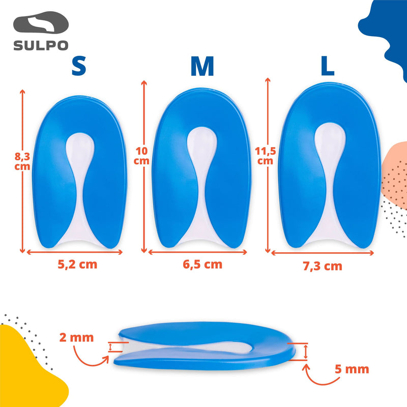 [Australia] - SULPO heel spur insoles - Achilles tendon insoles - heel spur insoles gel - heel cushion for shoes - gel insoles heel - women, men, children - silicone heel wedge, heel pad gel soles 40 - 46 1 pair 