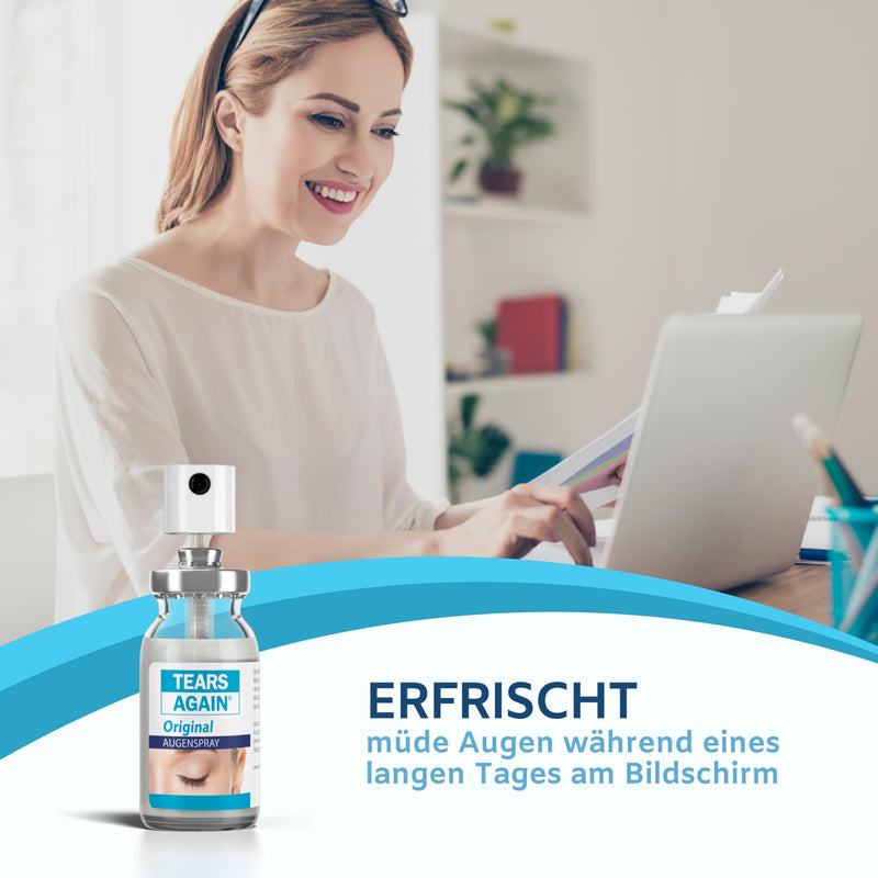 [Australia] - TEARS AGAIN Original XL eye spray against dry eyes 20ml - also suitable for children - Helps with tired, burning and irritated eyes - No preservatives - with liposomes 20 ml (pack of 1) 