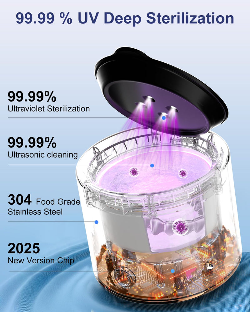 [Australia] - Ultrasonic Retainer Cleaner, 48kHz Denture Cleaner, Retainer Cleaning Machine for Denture, Retainer, Aligner, Jewelry, Mouth Guard, Brace, Toothbrush, Pacifier, Razor, 3 Modes Jewelry Cleaner 200ML Black 