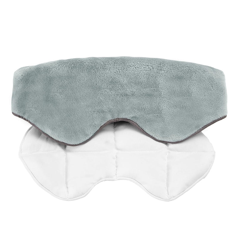 [Australia] - Sivio Weighted Eye Mask for Sleeping, Cooling & Cozy Reversible Blackout Sleep Mask for Women & Men, Microwave Freezable Heavy Blindfold for Migraine, Travel, Meditation, 0.55lbs, Grey 
