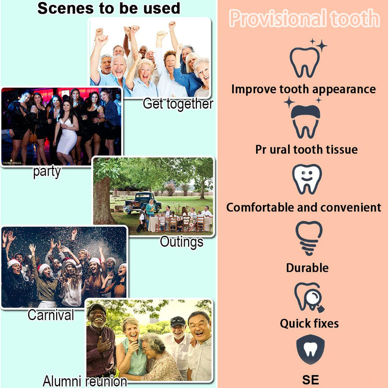 Tooth Provisional teeth Kit, Provisional Fake Teeth Replacement Kit for Provisional Restoration of Missing & Broken Teeth Replacement Dentures, DIY Heat Fit Beads. 【30Ml -1 Bottle】 30ml -1 Bottle New