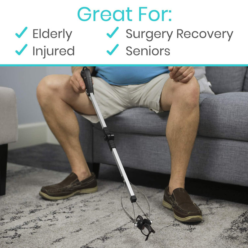 [Australia] - Vive Foldable Suction Reacher Grabber Tool for Elderly (1) - 32 Inches Long Reach Grabber Claw - Pick Up Grab Tool - Reachers for Disabled & Seniors Heavy Duty - Trash, Garbage, Cups Picker Assist 1 