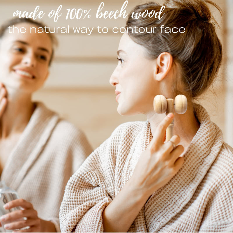 [Australia] - Wood Facial Therapy Kit, 7 Pcs Maderoterapia Facial Kit, Face Wood Therapy Set, Wooden Face Sculpting Set- Aging Wrinkles, Puffiness Facial Skin Massager 