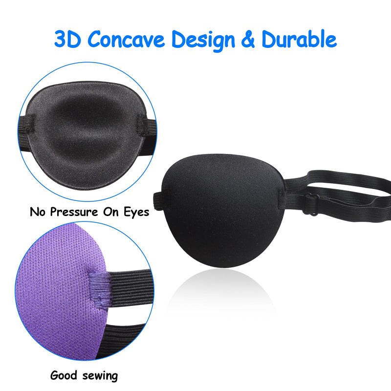 [Australia] - 6PCS Eye Patch, Adjustable Soft Eye Patches for Adults and Kids,Medical Eyepatch,Amblyopia Lazy Eye Patches for Left or Right Eyes, 6 Colors 