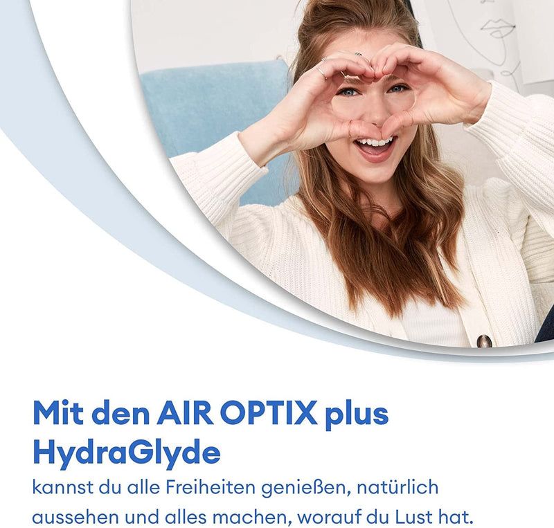 [Australia] - Air Optix plus HydraGlyde monthly lenses soft, 6 pieces, BC 8.6 mm, DIA 14.2 mm, -2.5 diopters 8.6 millimeters 14.2 millimeters 