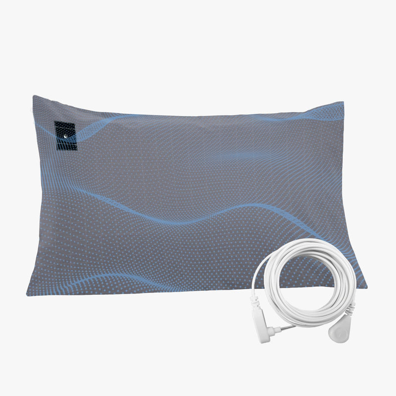 Grounding Pillow Cases Queen 10% Silver Grounding Pillowcases with Grounding Wire for Sleeping,Grey Grounding Pillow Cover (20x30Inch) gray