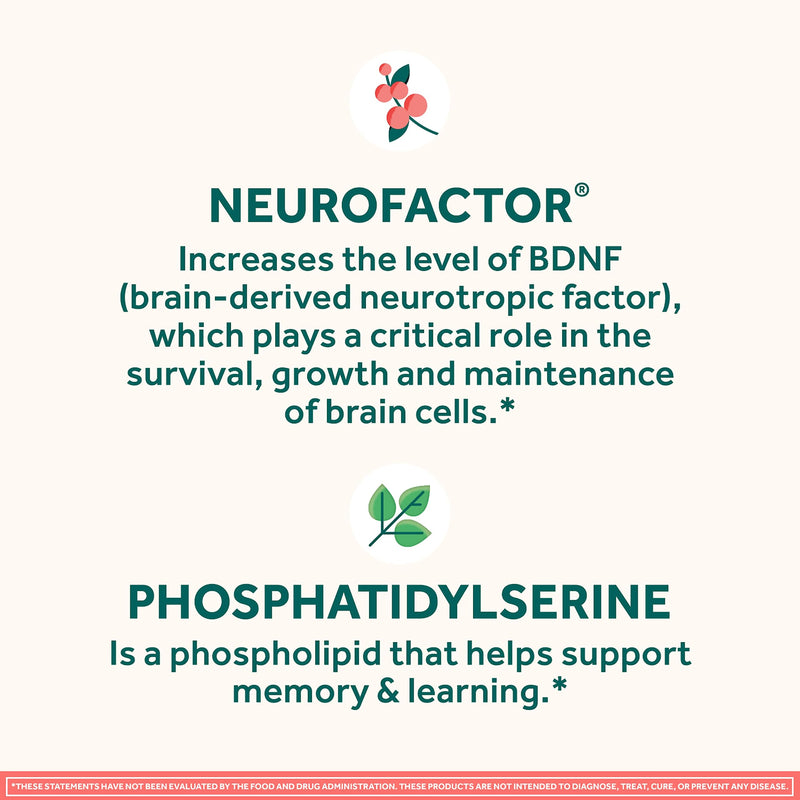 [Australia] - NEURIVA Original Decaffeinated Clinically Tested Nootropic Brain Supplement for Memory, Focus & Concentration, NeuroFactor & Phosphatidylserine, 28ct Capsules 