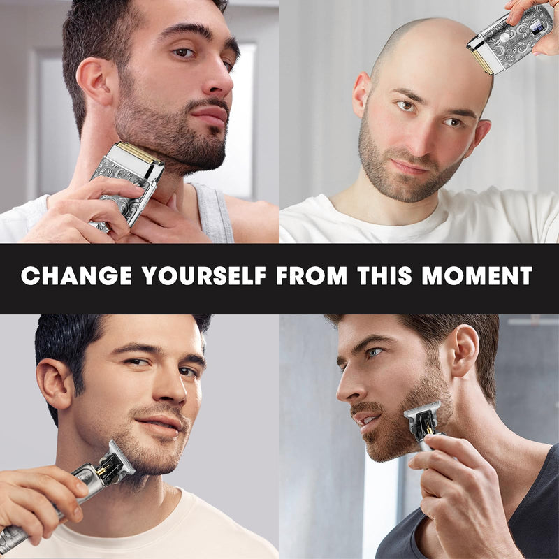 Foil Shavers for Men Electric Razor, Clippers and Trimmer for Men with LED Display, Waterproof Gray