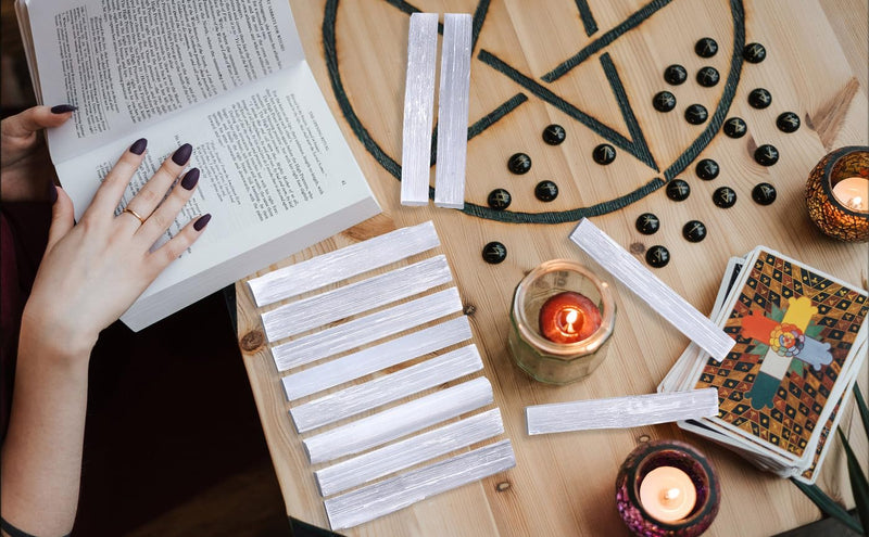 [Australia] - AWARDSEN 6 PCS 4" Selenite Stone in Bulk, Large Selenite Crystals, Gemstones, Healing Stones for Witchcraft Ceremony, Reiki and Chakra Balancing 