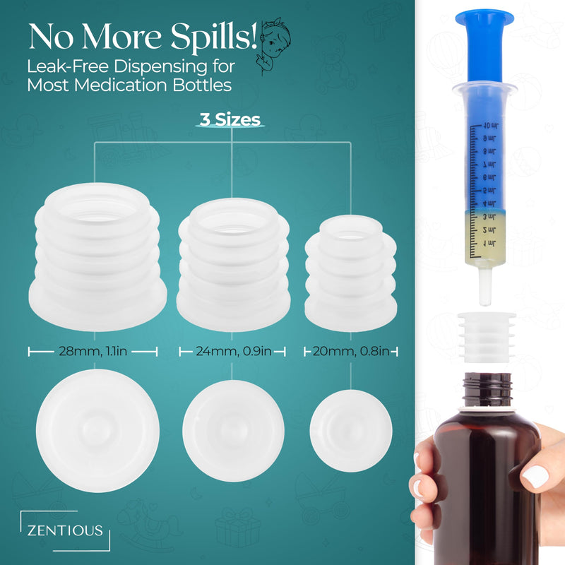 [Australia] - Liquid Medication Bottle Adapter and Oral Syringe Dispenser ‚Äì Great for Easily Dispensing Medication to Children and Pets - Includes a Medication Reminder Log From Zentious 