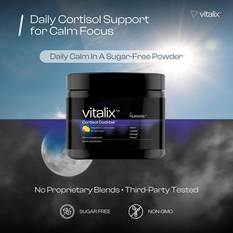 [Australia] - Vitalix Cortisol Cocktail‚ÄìPremium Calm Drink Mix | Cortisol Supplements for Women & Men + Cortisol Detox | Ashwagandha KSM 66, Magnesium Glycinate, L Theanine | Raspberry Lemonade ‚Äì 30 Servings 