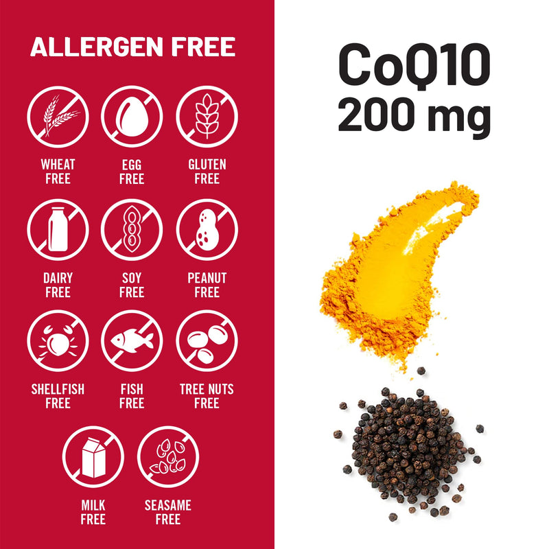 [Australia] - NatureWise CoQ10 200mg Softgels, High Potency Ubiquinone - Coenzyme Q10 Supplement - Antioxidant for Heart Health + Energy - Vegan, Non-GMO, Gluten-Free - 30 Count[1-Month Supply] 30 Count (Pack of 1) 