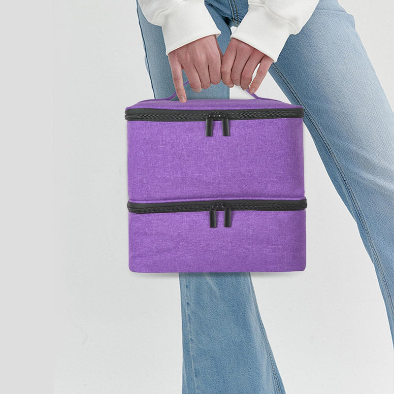 Large Toiletry Bag Purple and Nail Polish Bag Purple