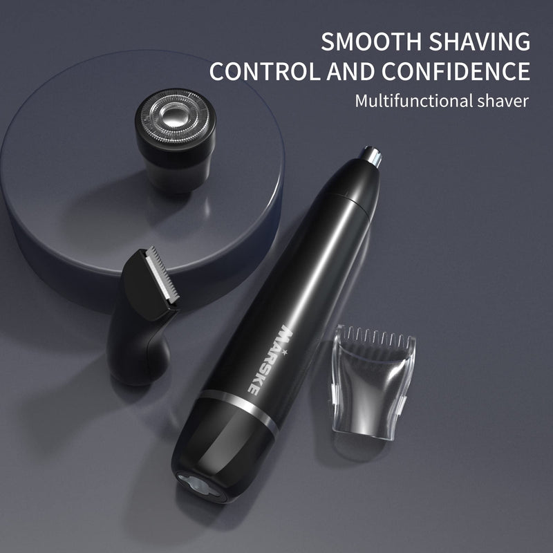 [Australia] - MARSKE Couples Bikini Electric Razors, 4 in 1 Couples Electric Shaver, Rechargeable Epilator Lady Hair Painless Shaver for Bikini Area/Nose/Armpit/Eyebrow/Facial Black White Shaver (Black) 