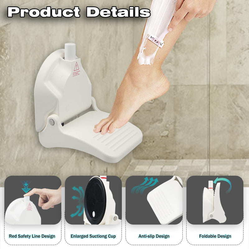 [Australia] - Shower Foot Rest for Shaving Legs,Shaving Stool with Vacuum Suction Cup,Foldable Reusable Shower Step for Shaving Legs,Shaving Step for Inside Shower 