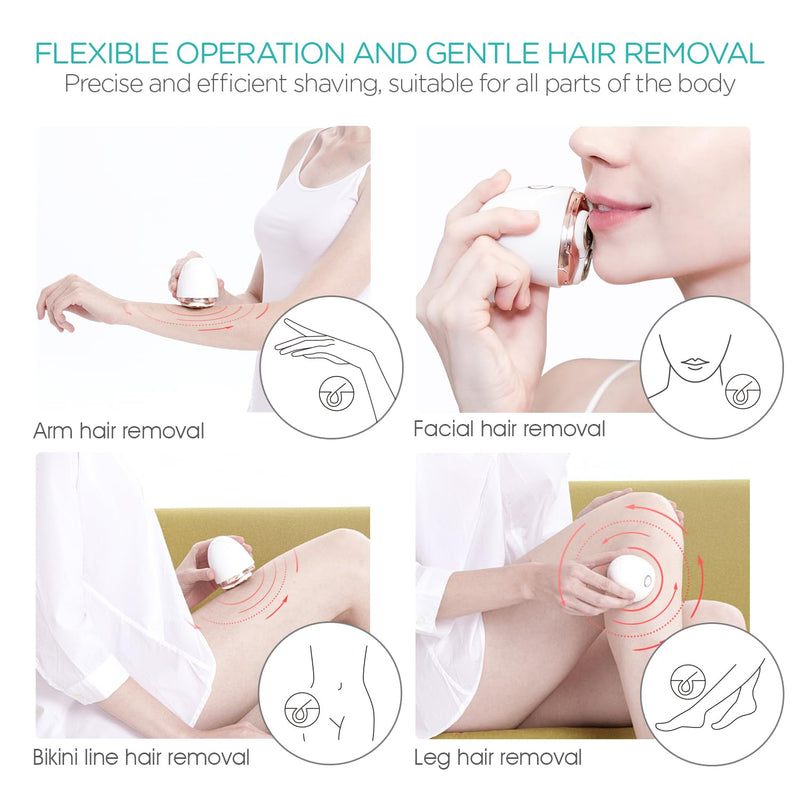 [Australia] - Electric Shaver for Women 3D Floating Blade Rotary Razor Hair Remover for Arms, Legs and Underarms Rechargeable Portable and Safe Wet and Dry Use ES300 White 