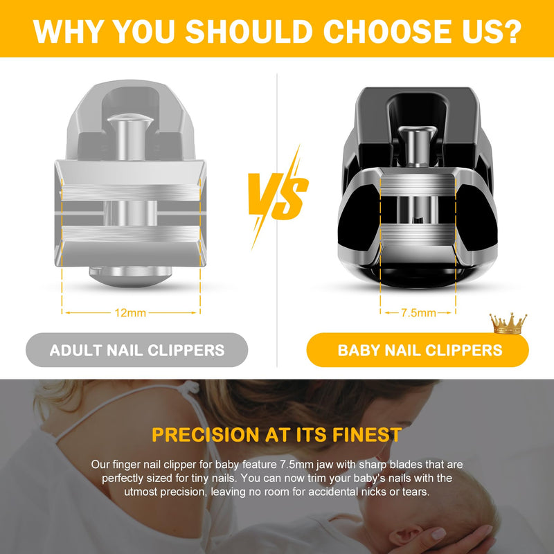 [Australia] - BEZOX Safe Baby Nail Clippers, Small Jaw Kids Nail Clipper Trimmers for Infants, Child and Toddlers, Precision Nail Grooming Tool for Tiny Fingers and Toes - Black 