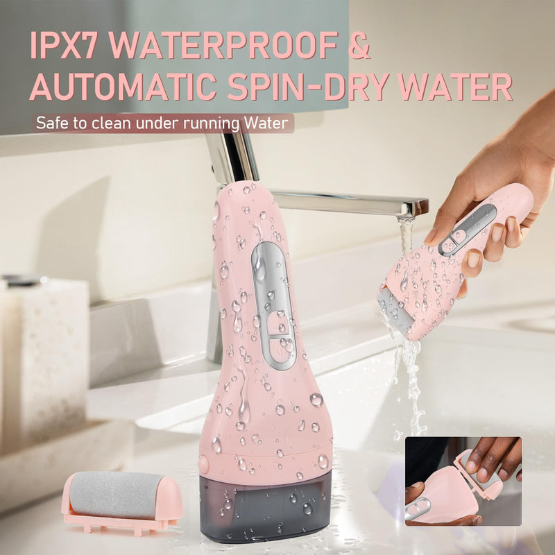 [Australia] - Electric Callus Remover for Feet - with 9pcs Larger Grinding Head, Portable Pedicure Kit Foot File Callus Remover, Rechargeable Waterproof Foot File for Foot Care Deadskin Remover LCD Display-Pink Pink Callus remover with 9Head 