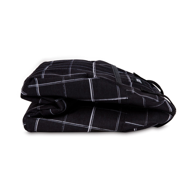 [Australia] - PackIt Freezable Hampton Lunch Bag, Black Grid, Built with EcoFreeze Technology, Collapsible, Reusable, Zip Closure with Front Pocket and Shoulder Straps, Perfect for Tweens and Adults 