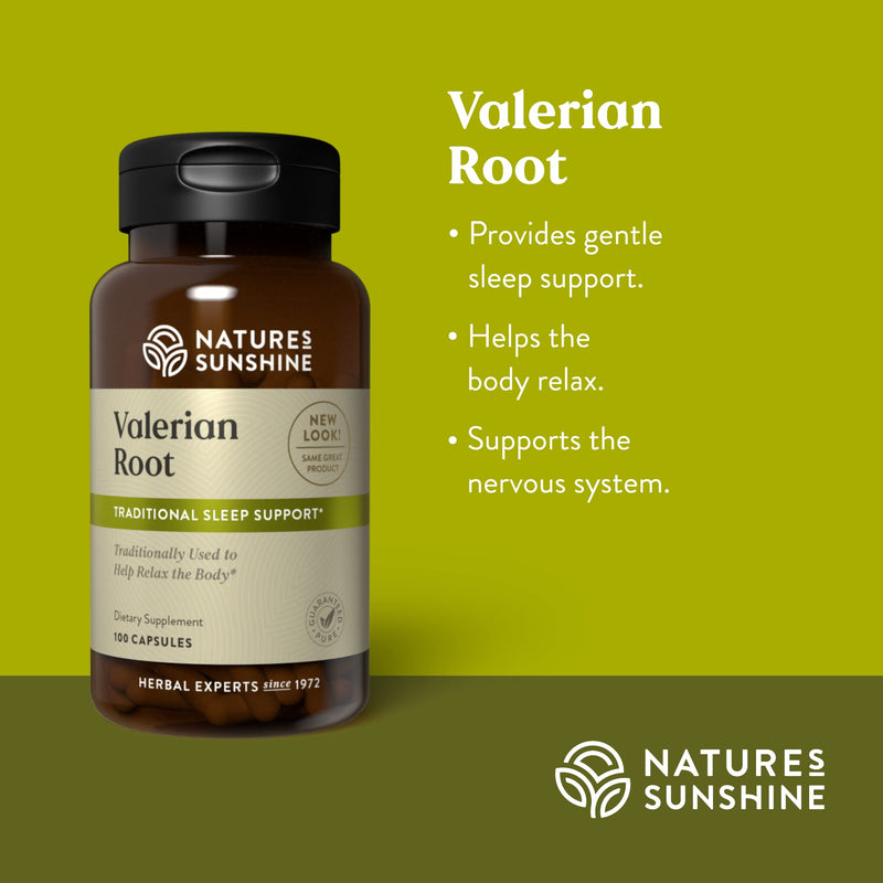 [Australia] - Nature's Sunshine Valerian Root, 100 Capsules | Herbal Supplement Promotes Relaxation, Supports Sleep, and Delivers Natural Nervous System Support 