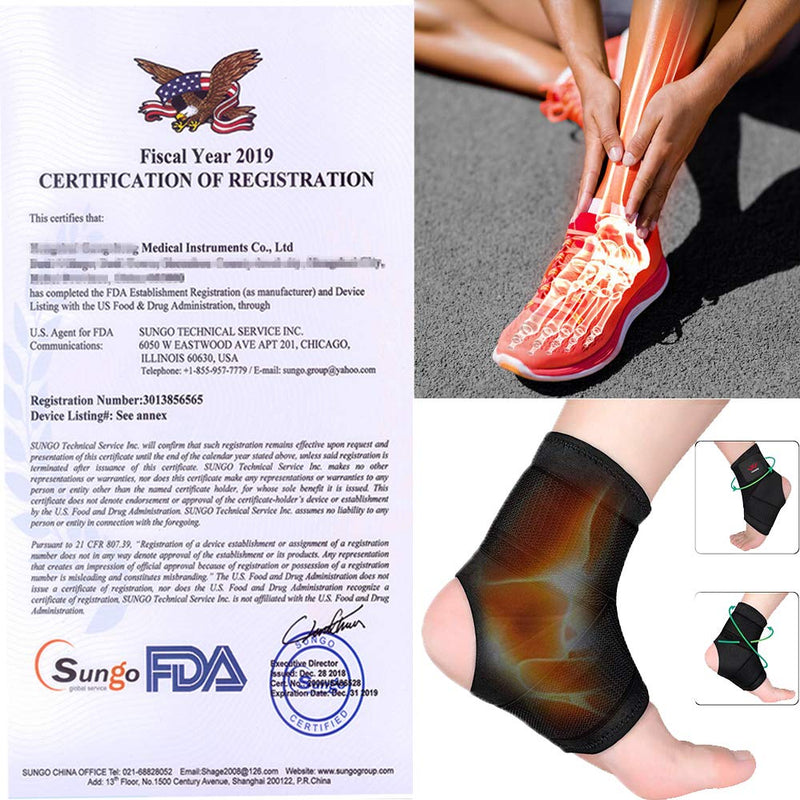 Ankle Brace, 2PCS Ankle Braces for Men & Women, Adjustable Compression Ankle Wrap Support for Ankle Protection, Breathable & Comfortable, Ankle Support Brace for Sprains, Sports Injuries and Recovery Small Classic Black