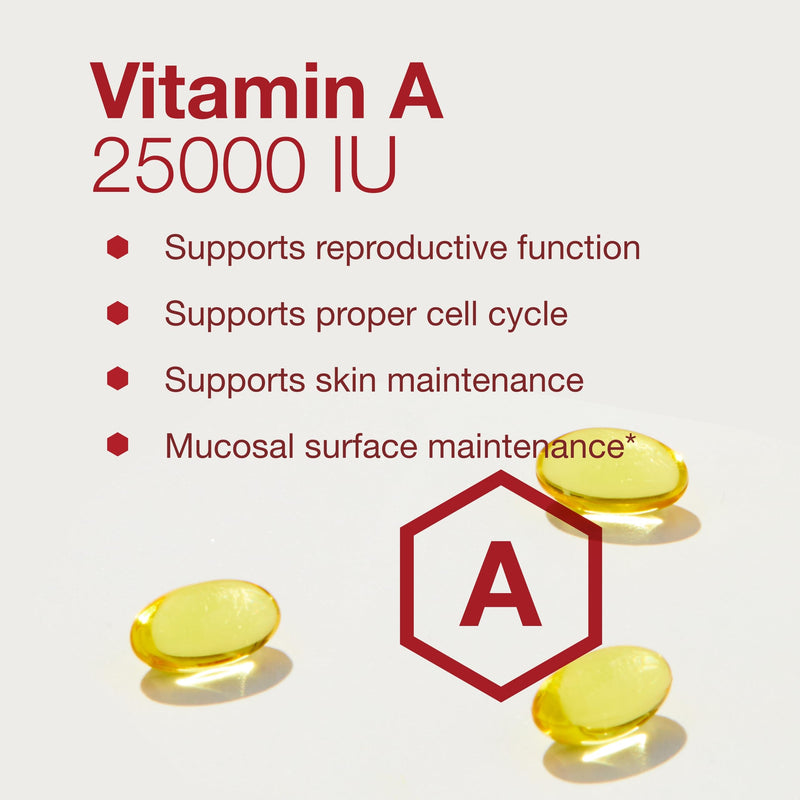 [Australia] - PROTOCOL FOR LIFE BALANCE Vitamin A 25,000 IU - Eye, Retina, and Immune Health - 100 Softgels 100 Count (Pack of 1) 
