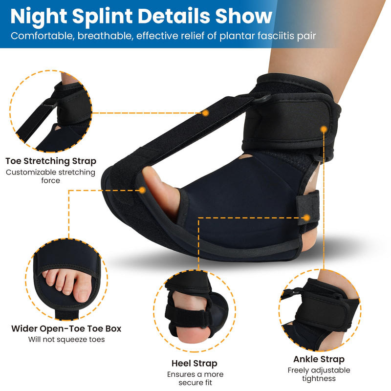 [Australia] - Plantar Fasciitis Night Splint - Adjustable Plantar Fasciitis Brace For Sleeping, Night Splint For Achilles Tendonitis, Heel Spur, Plantar Fasciitis Relief Women Men, Day & Night Use (L, XL) L,XL 