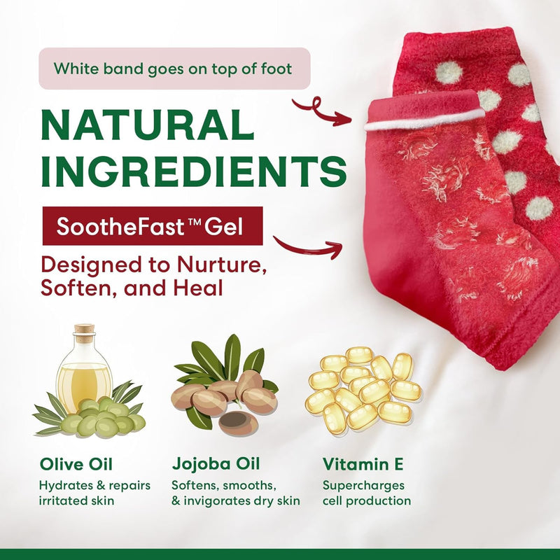 [Australia] - Dr. Frederick's Original Moisturizing Fuzzy Heel Socks - 3 Pairs - Cozy Gel-Lined Sleep Socks for Women & Men - Soothing Dry, Cracked Feet - Cracked Heel Repair (Holiday Special Edition) Holiday Special Editions 