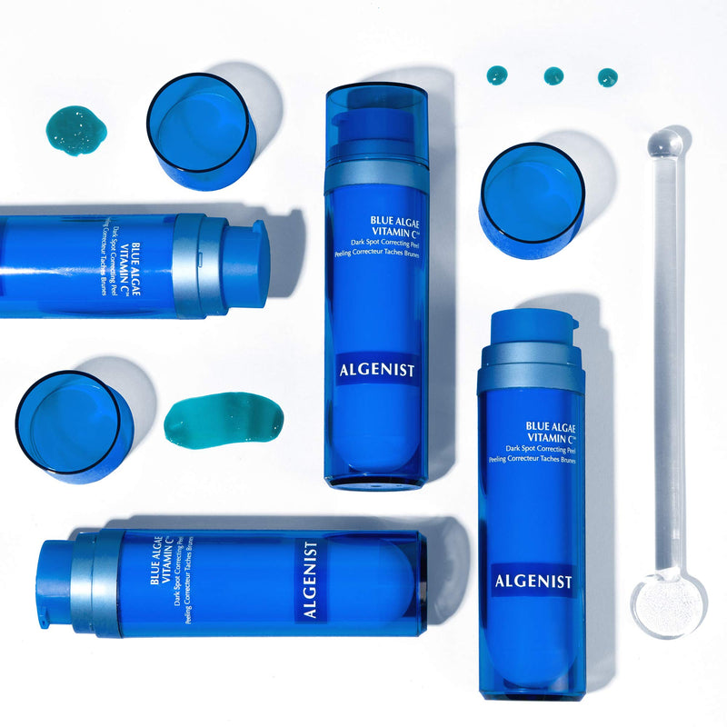 Algenist Blue Algae Vitamin C Dark Spot Correcting Peel - Exfoliating AHA BHA PHA Face Peel to Brighten, Even Skin Tone and Reduce Discoloration - Anti Aging Resurfacing Treatment (1.5 oz)
