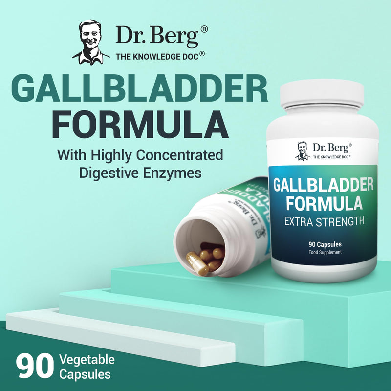 Dr. Berg's Gallbladder Formula Extra Strength - Promotes Digestive Comfort & Improved Absorption of Nutrients & More Satisfied After Meals - 90 Capsules