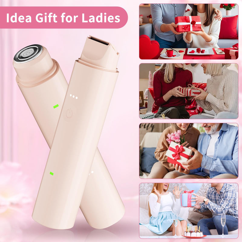 [Australia] - Bikini Trimmer for Women Pubic Hair - 2 in-1 Electric Razors for Women - Rechargeable Dual Head Electric Shaver - Waterproof Bikini Trimmer for Underarm Leg Arm Body Face Armpit Hair Remover 