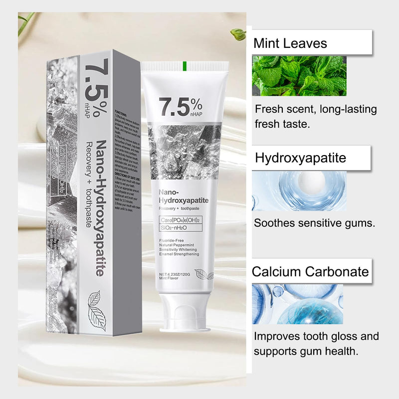 [Australia] - 2Pcs Hydroxyapatite Toothpaste, Deep Cleaning Toothpaste, Advanced Enamel Protection, Fluoride-Free Formula with Gentle Mint, for Sensitive Teeth (120g) 