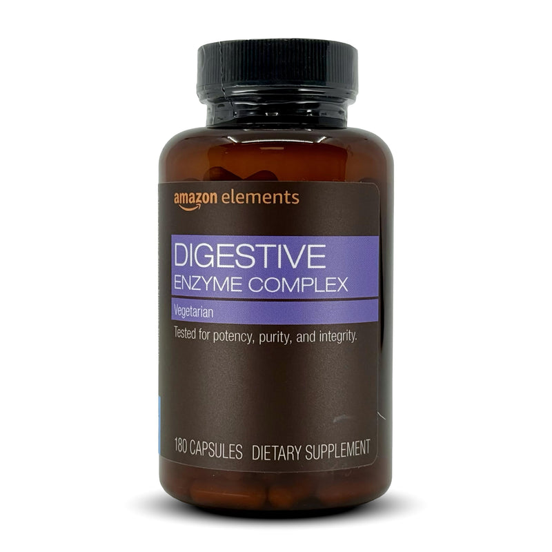 [Australia] - Amazon Elements Digestive Enzyme Complex Capsule, Supports Healthy Digestion, 180 count capsules, 90 Servings (Previously Revly) 180 Count (Pack of 1) 