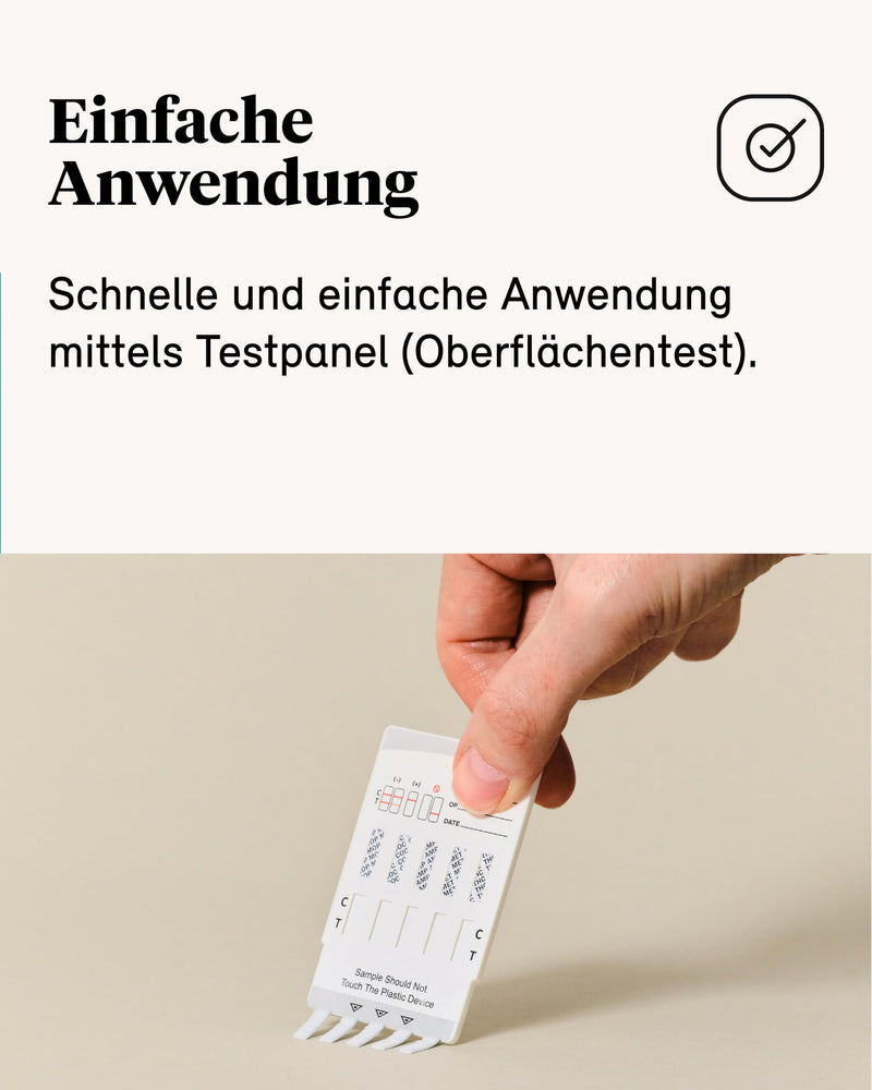 [Australia] - TRIGNOSTICS drug test surface - drug wipe test for at home 5 minutes | 1 rapid drug test with 5 test strips without a laboratory | THC surface test for the detection of drugs such as cannabis or cocaine 